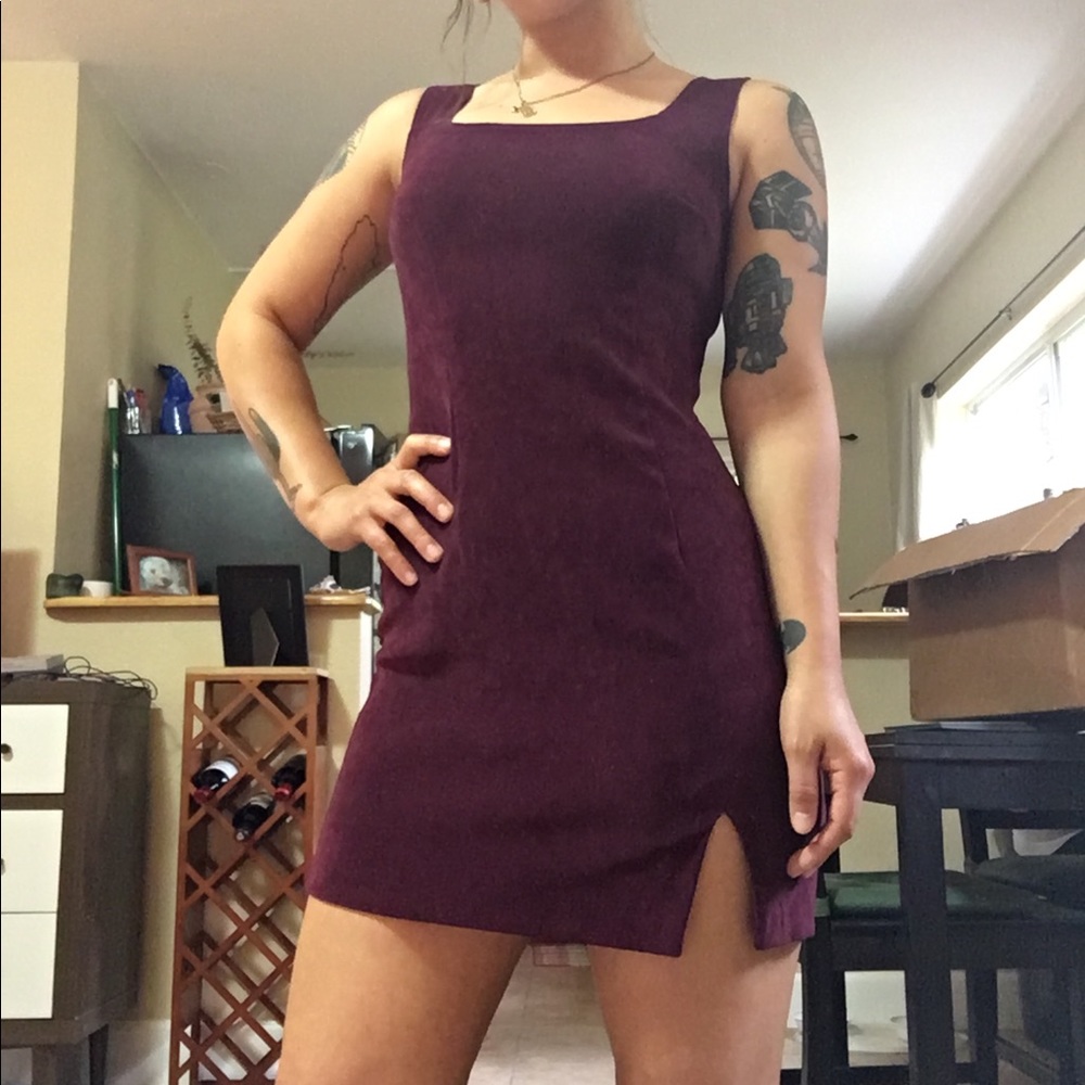 Velvet maroon dress